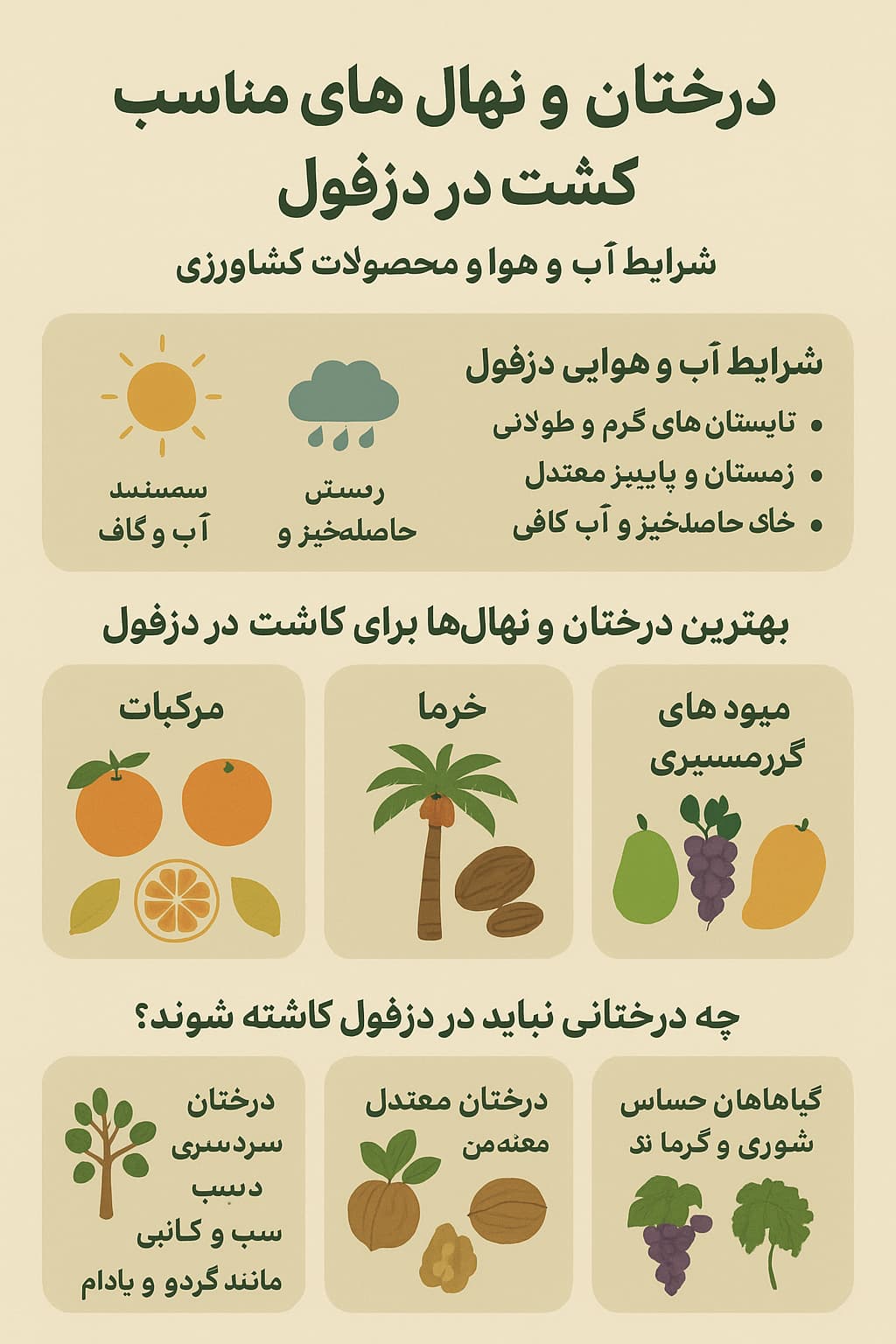 کاشت درخت و میوه های پربار در دزفول